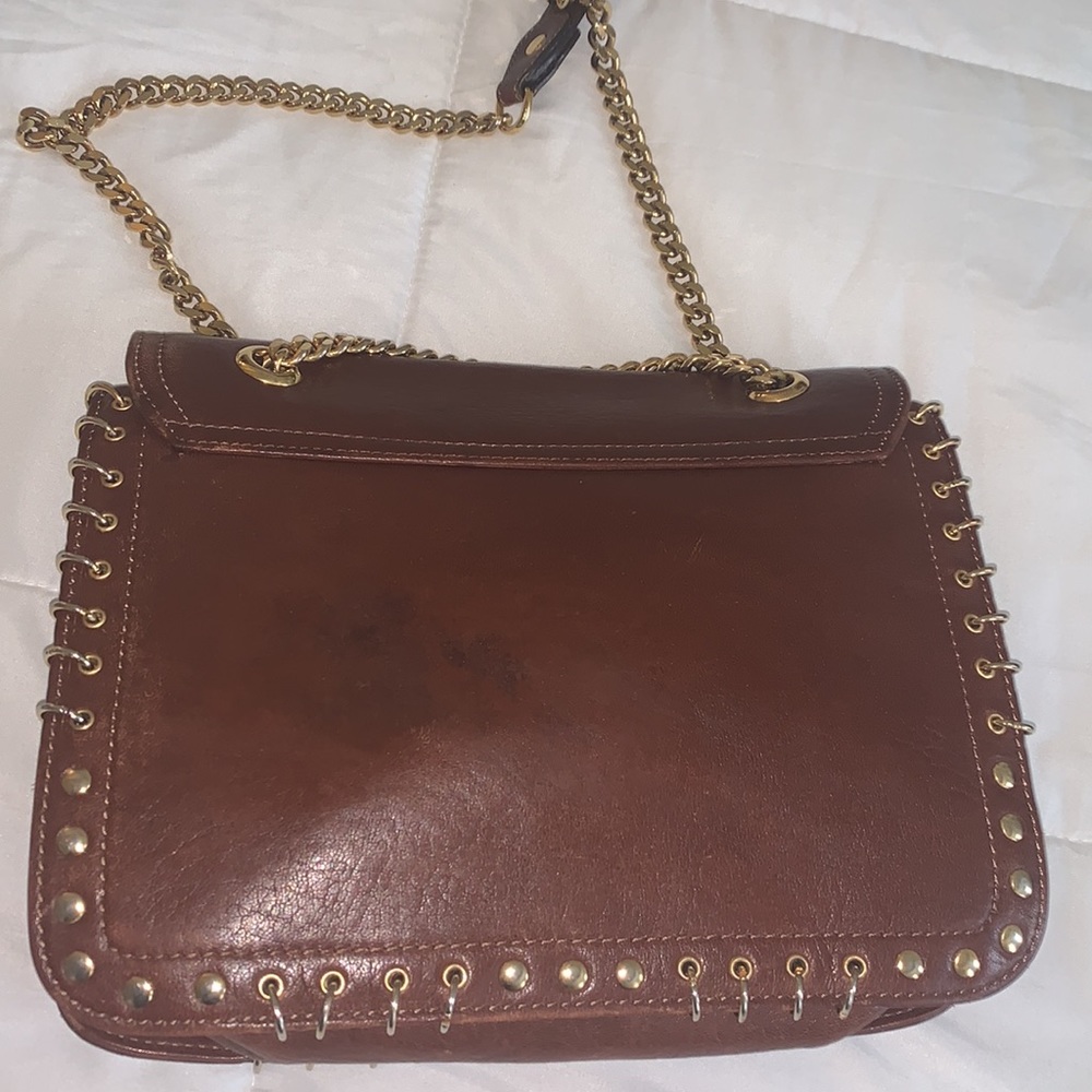 Emilio Pucci Brown Leather Shoulder Bag with Gold Chain. Vintage - Picture 12 of 16